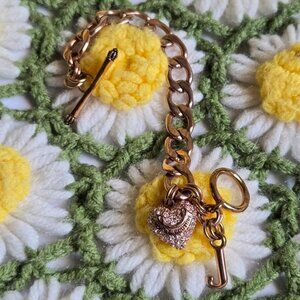 Juicy Couture Rose Gold Rhinestone Heart Bracelet